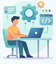 Person configuring an AI agent on a laptop