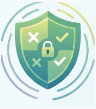 Shield with locks representing governance guardrails
